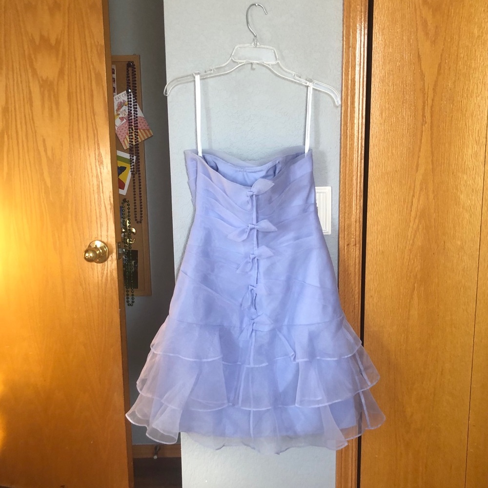 lavender organza formal dress